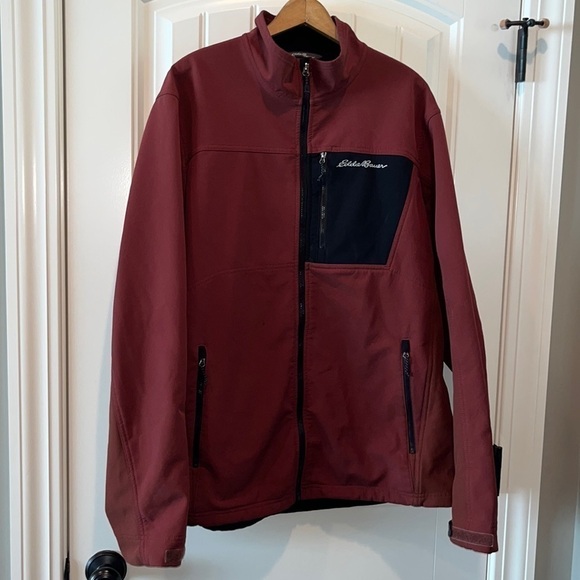 EDDIE Bauer Men's Windfoil Elite Softshell Jacket rust color size XLT retail$159 - Picture 2 of 16